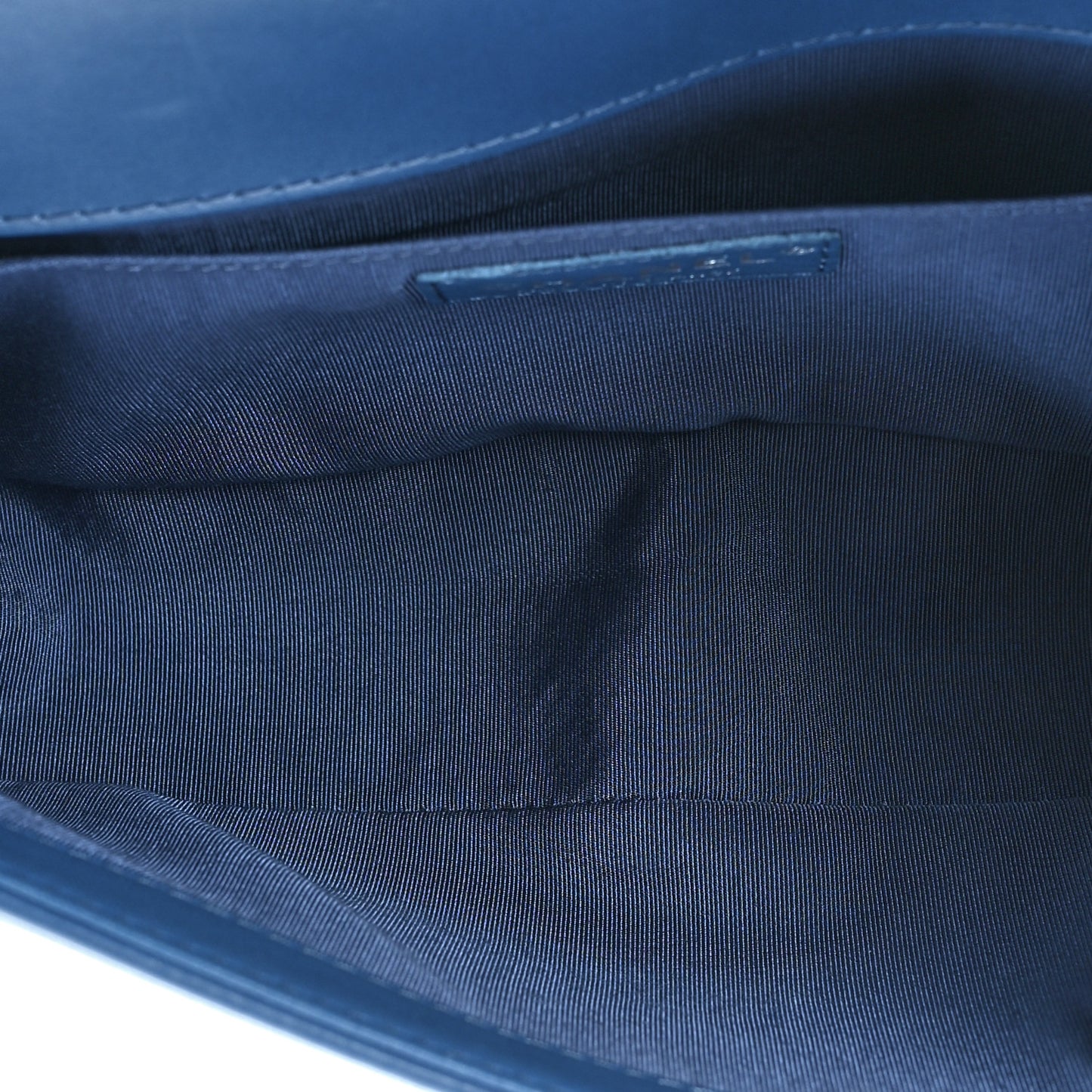 Lambskin Rubber Quilted Medium Two Tone Boy Flap Blue Black