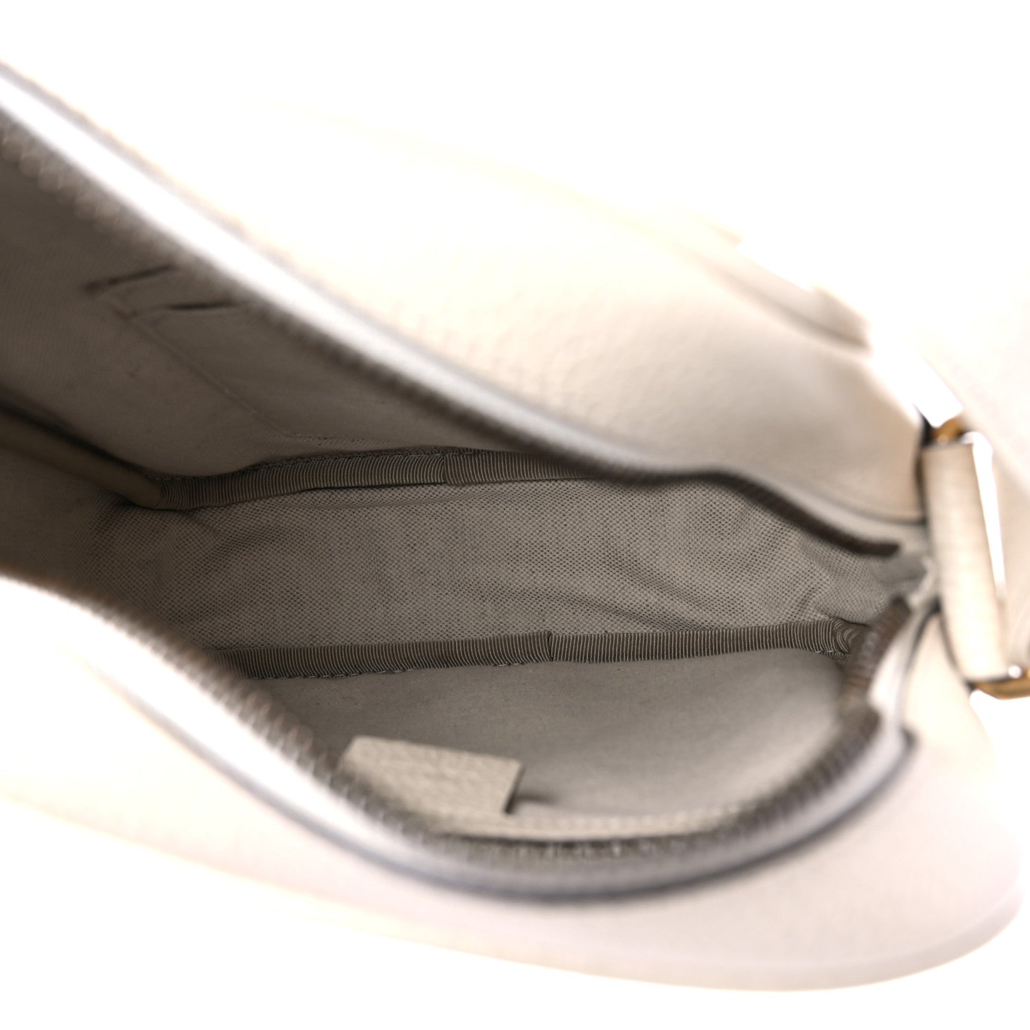 Gucci Grained Calfskin Logo Messenger Bag White 5 of 10