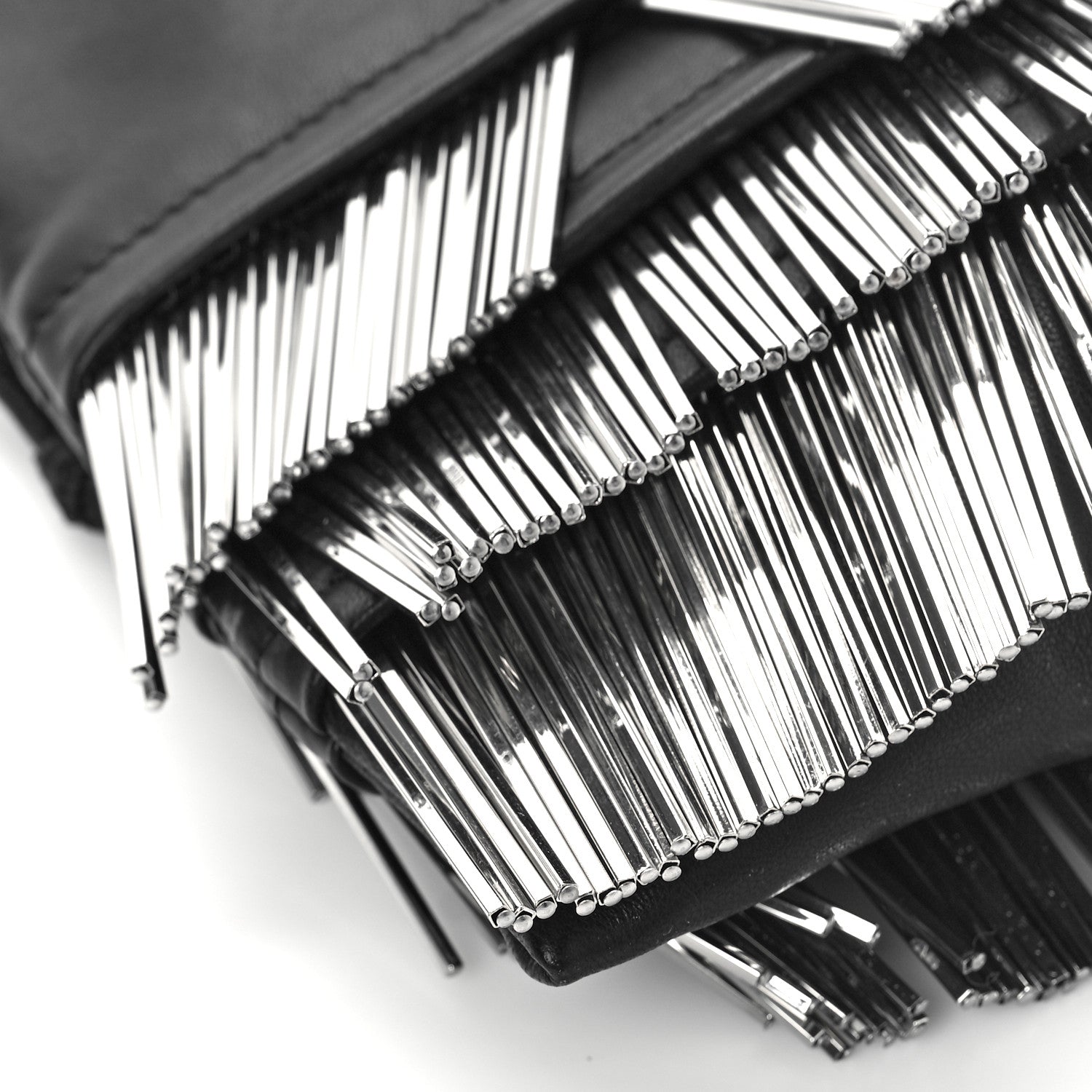 Alexander Wang Lambskin Bead Fringe Ryan Pouch Black 7 of 8