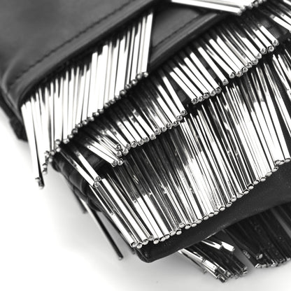 Alexander Wang Lambskin Bead Fringe Ryan Pouch Black 7 of 8