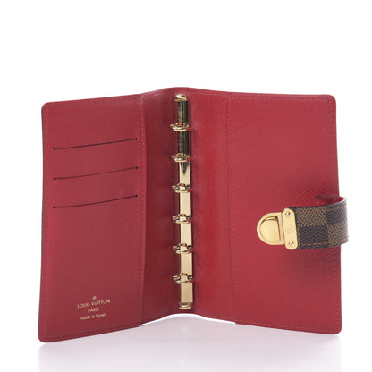 Louis Vuitton Damier Ebene Koala Small Ring Agenda Cover Red 5 of 7