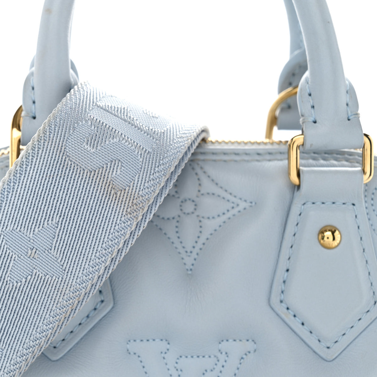 Louis Vuitton Calfskin Bubblegram Alma BB Ice Blue 12 of 12