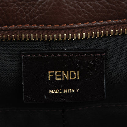 Fendi Zucca Vitello Artic Medium Shopping Tote Tobacco Castagna 6 of 8