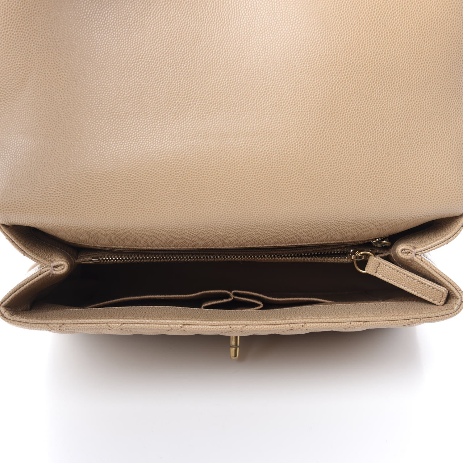 Chanel Caviar Quilted Small Coco Handle Flap Beige 5 of 11