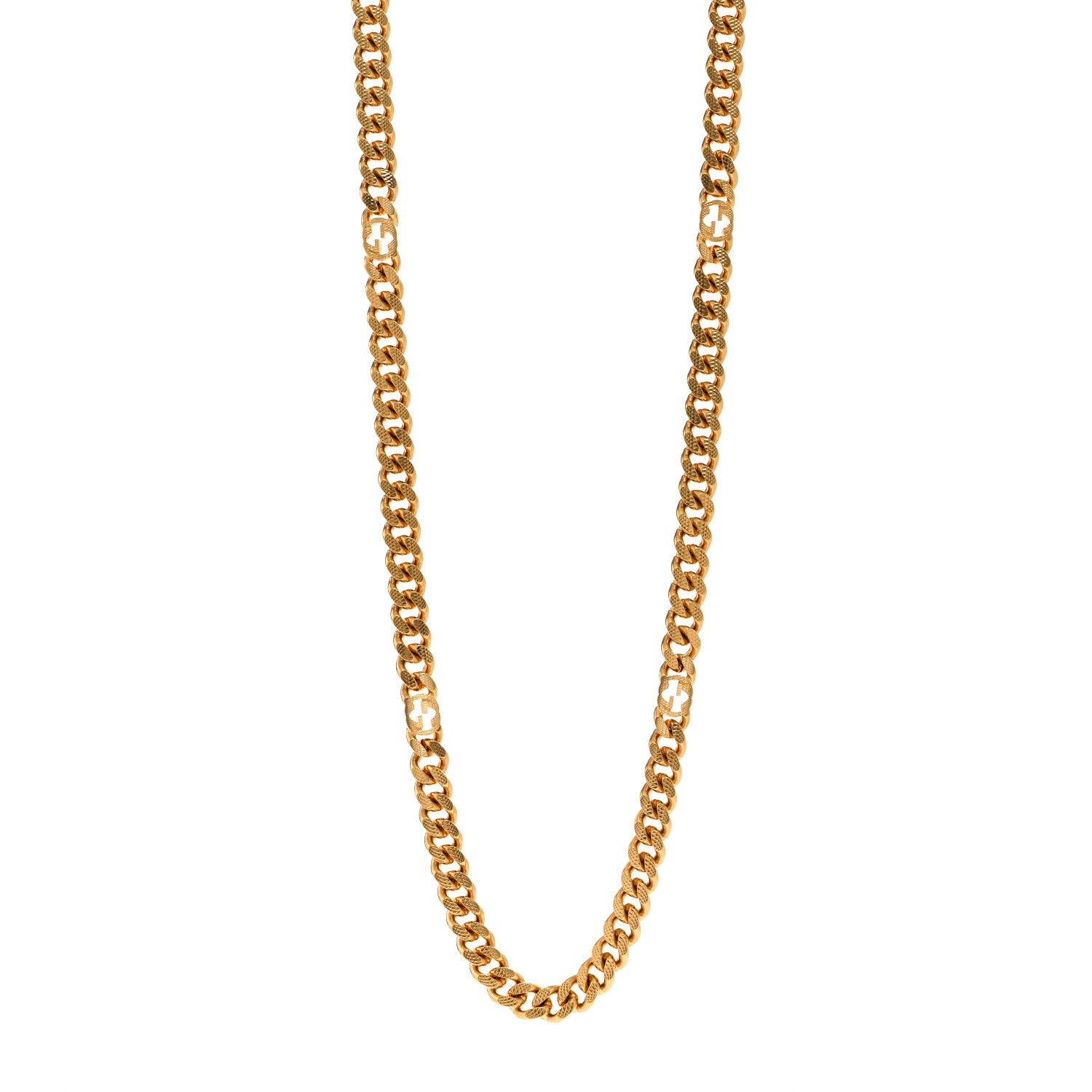 Gucci Metal Interlocking GG Chain Necklace Gold 1 of 6