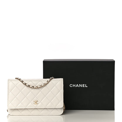 Chanel Caviar Quilted Wallet On Chain WOC White 12 of 12