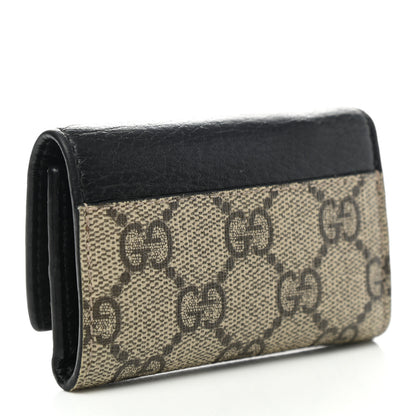 Gucci Dollar Calfskin GG Supreme Monogram GG Marmont 6 Key Holder Case Black Beige Ebony 3 of 8