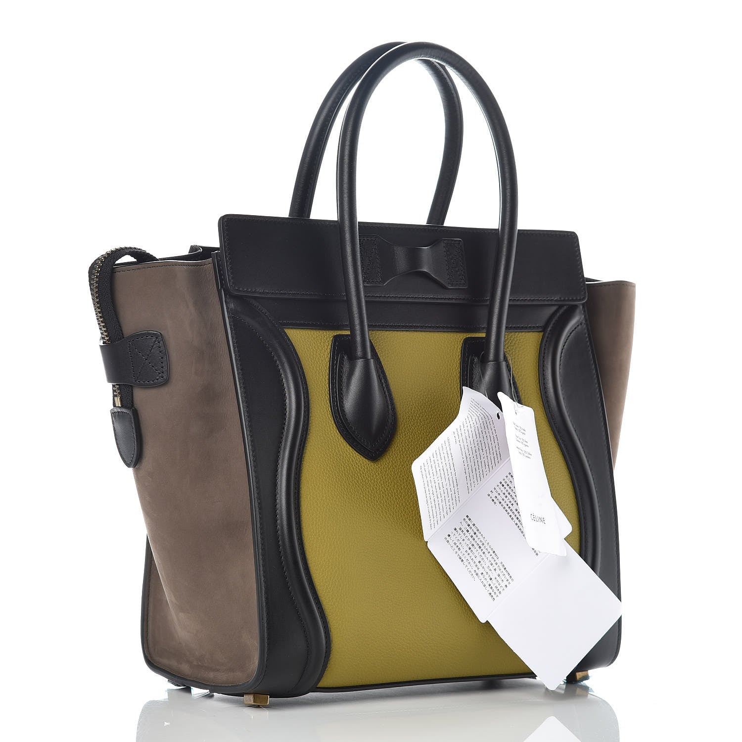 Celine Baby Grained Calfskin Nubuck Micro Tri-Color Luggage Olive 3 of 10