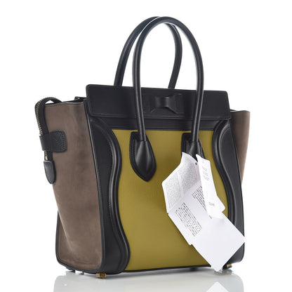 Celine Baby Grained Calfskin Nubuck Micro Tri-Color Luggage Olive 3 of 10