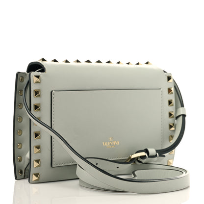 Valentino Garavani Calfskin Small Rockstud Overlay Flap Shoulder Bag Opal Grey 2 of 8