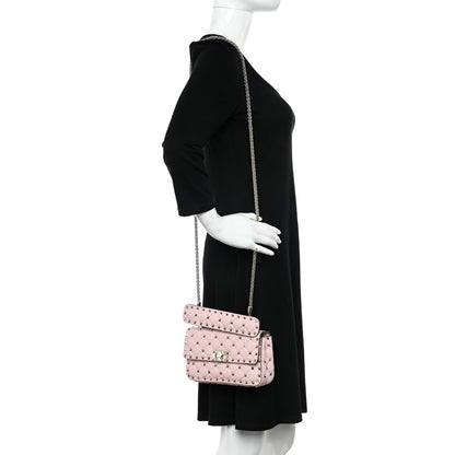 Valentino Garavani Nappa Small Rockstud Spike Shoulder Bag Water Rose 2 of 9