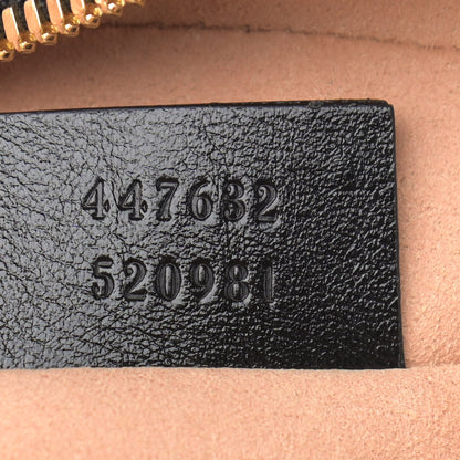 Gucci Monogram Matelasse Diagonal Small GG Marmont Chain Shoulder Bag Beige Black 7 of 10