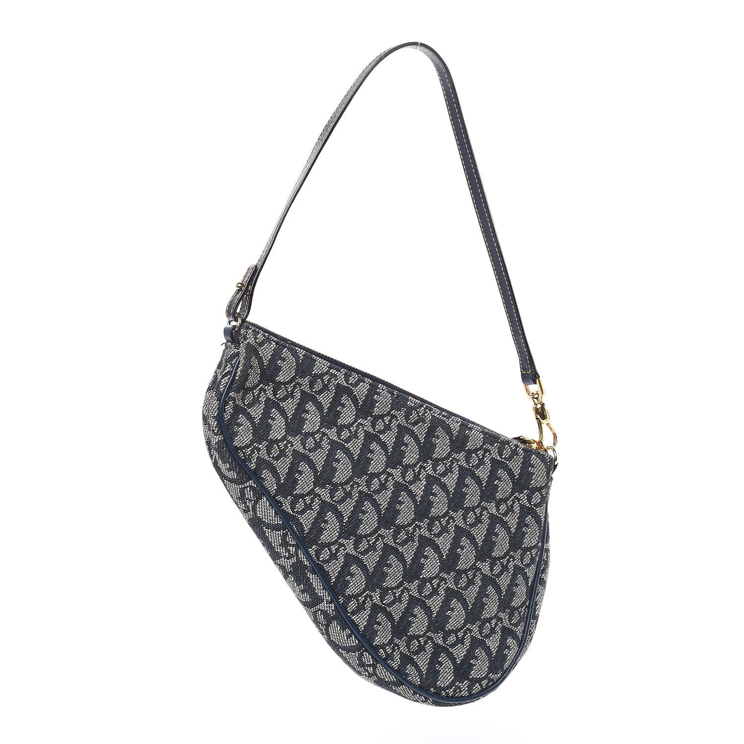 Christian Dior Monogram Mini Saddle Pochette Navy 3 of 10