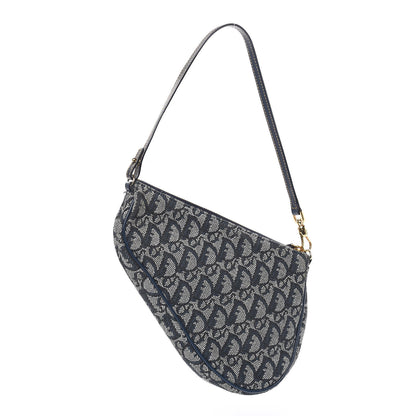 Christian Dior Monogram Mini Saddle Pochette Navy 3 of 10