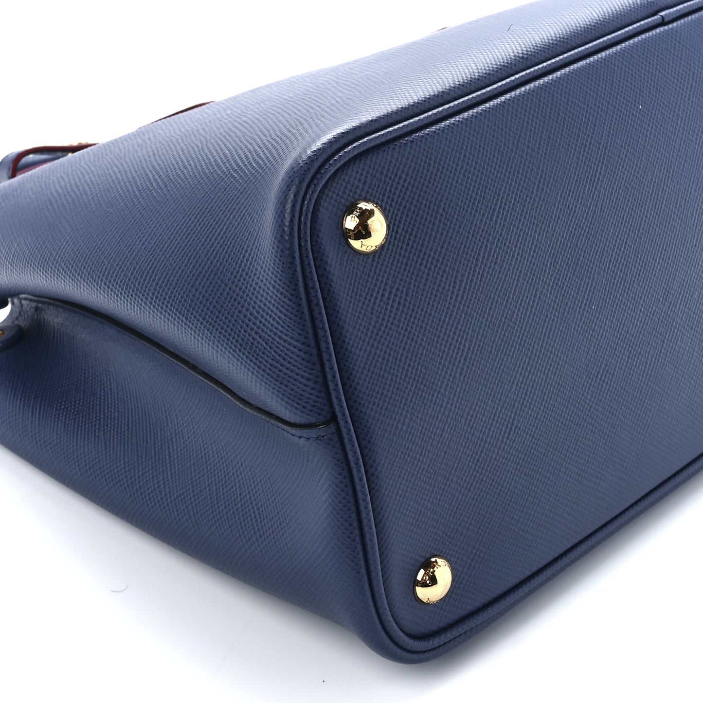 Saffiano Cuir Medium Double Bag Bleuette Rosso
