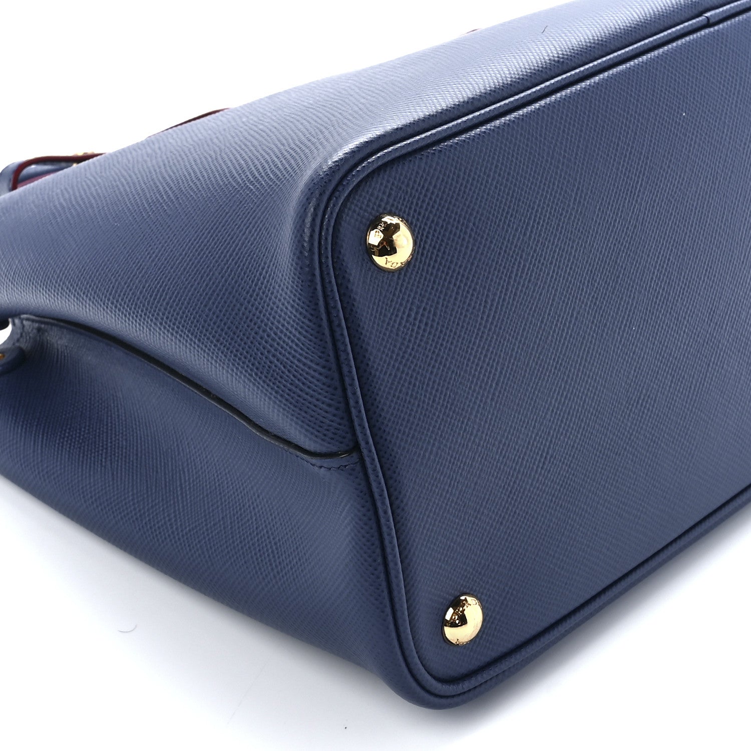Prada Saffiano Cuir Medium Double Bag Bleuette Rosso 11 of 12