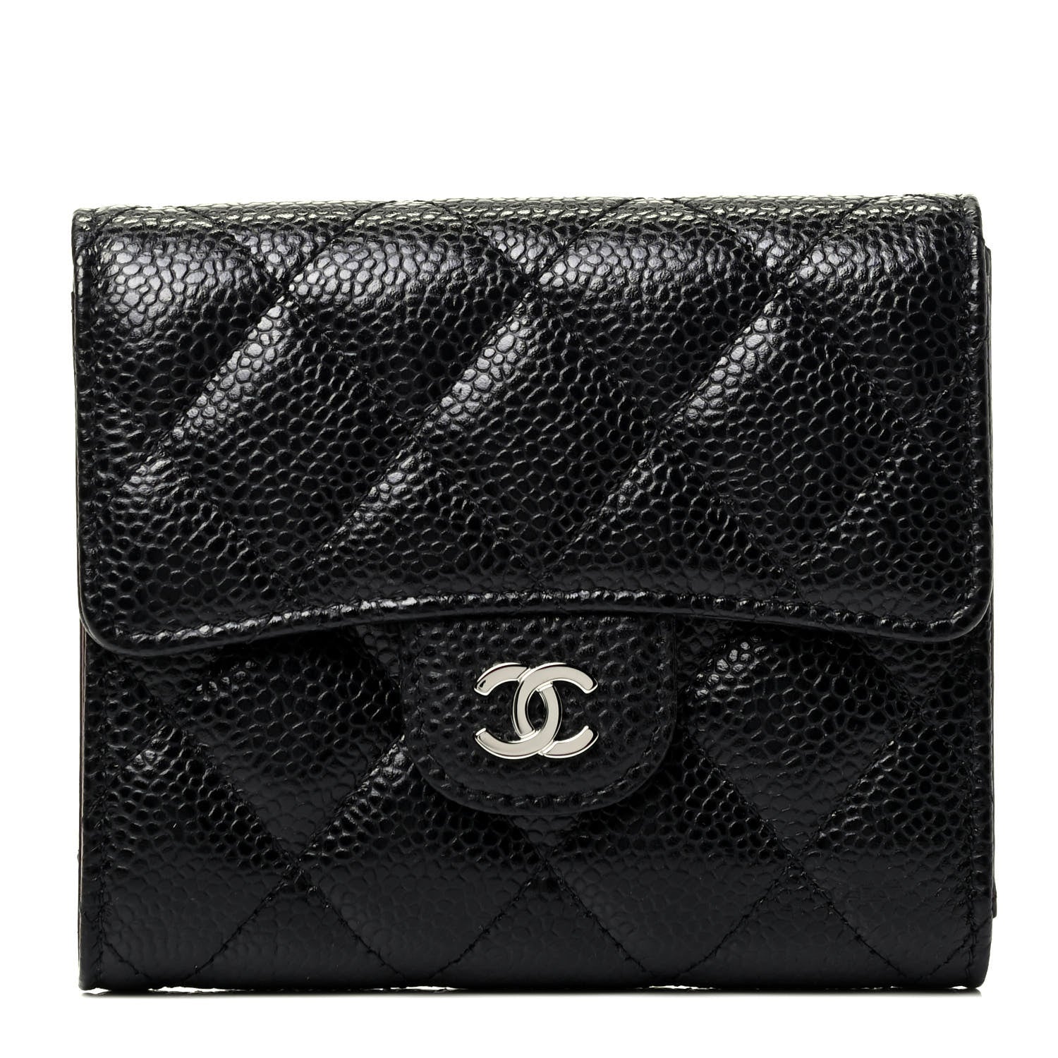Chanel Caviar Quilted Compact Flap Wallet Black 1 of 4