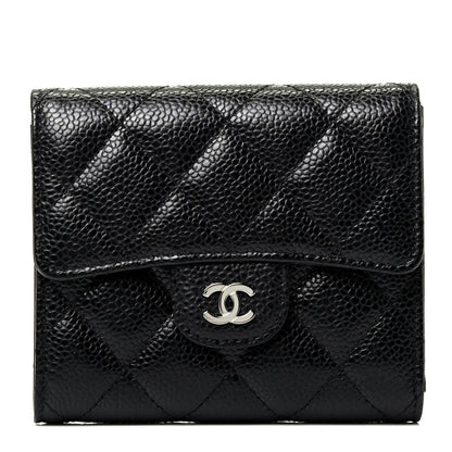 Chanel Caviar Quilted Compact Flap Wallet Black 1 of 4
