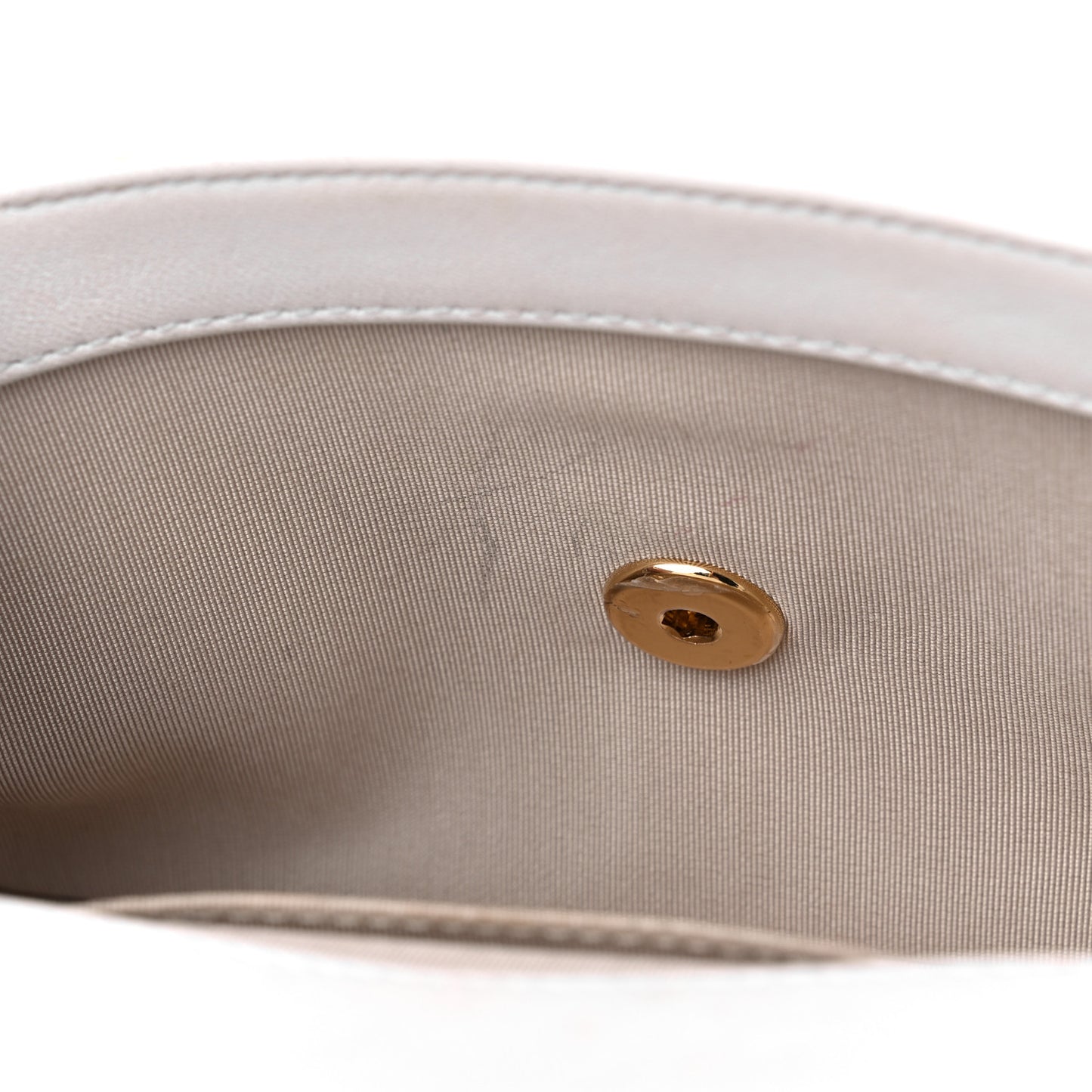Lambskin Calfskin Quilted Shoulder Flap Bag Beige White