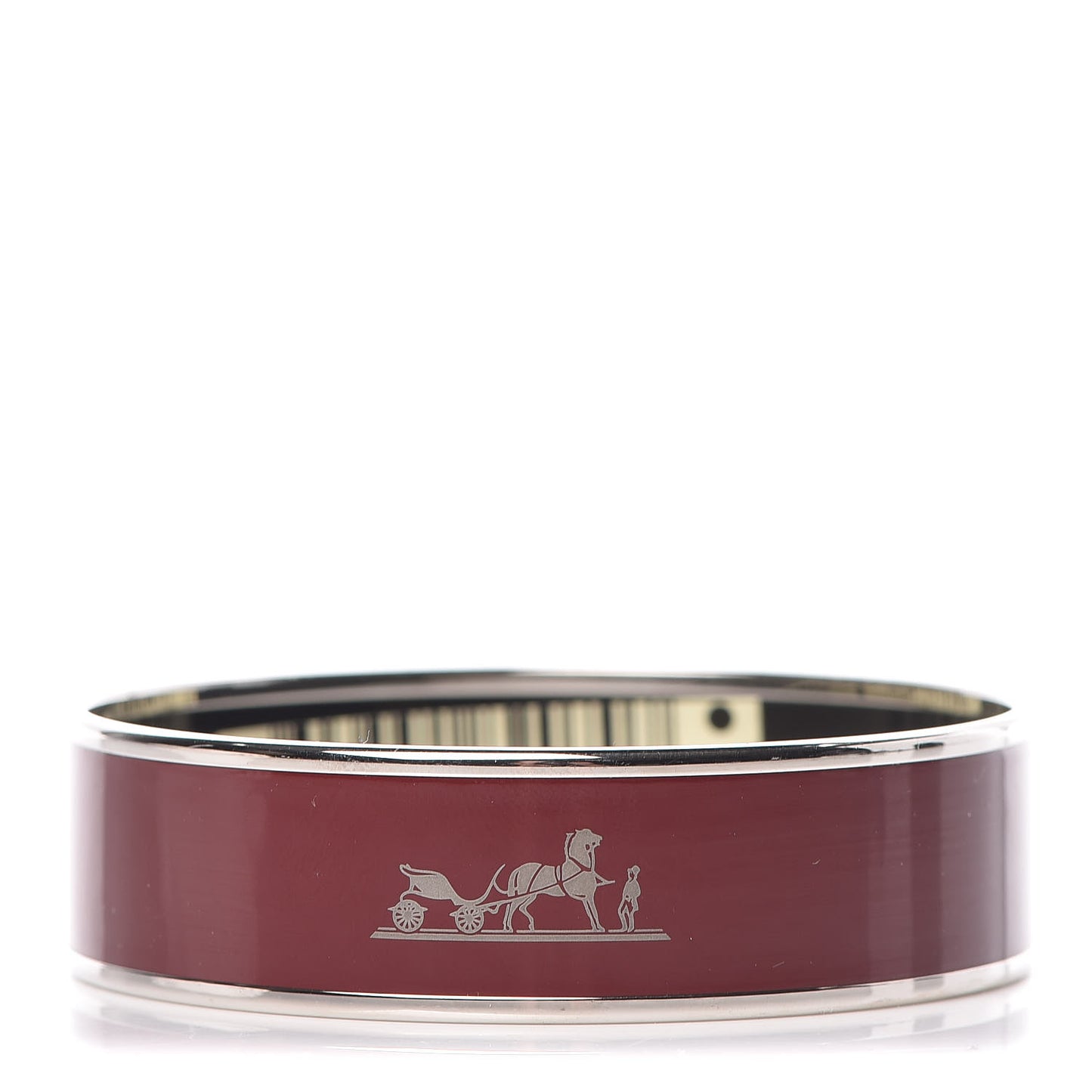 Enamel Printed Wide Caleche Bracelet 70 Bourgogne