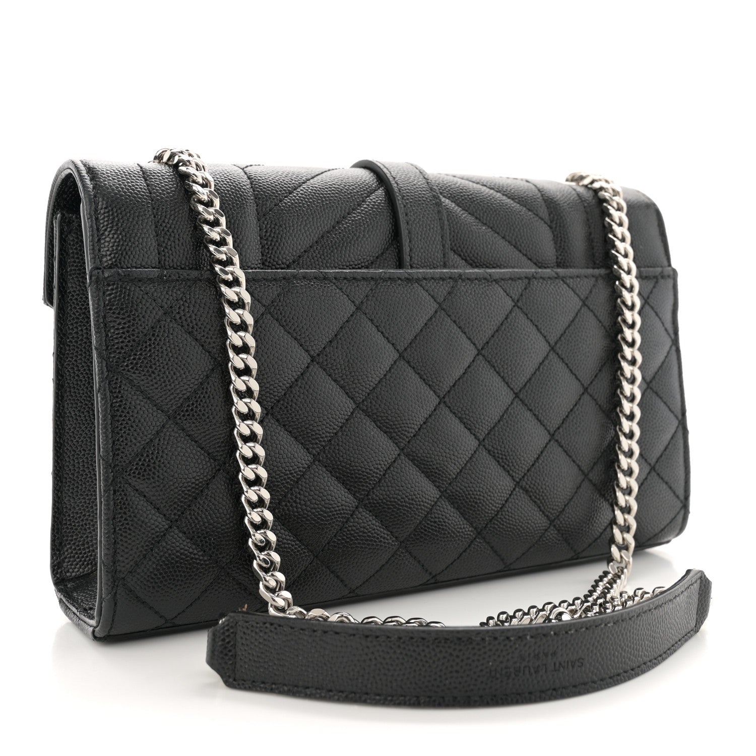 Saint Laurent Grain De Poudre Textured Mixed Matelasse Triquilt Small Monogram Satchel Black 3 of 13