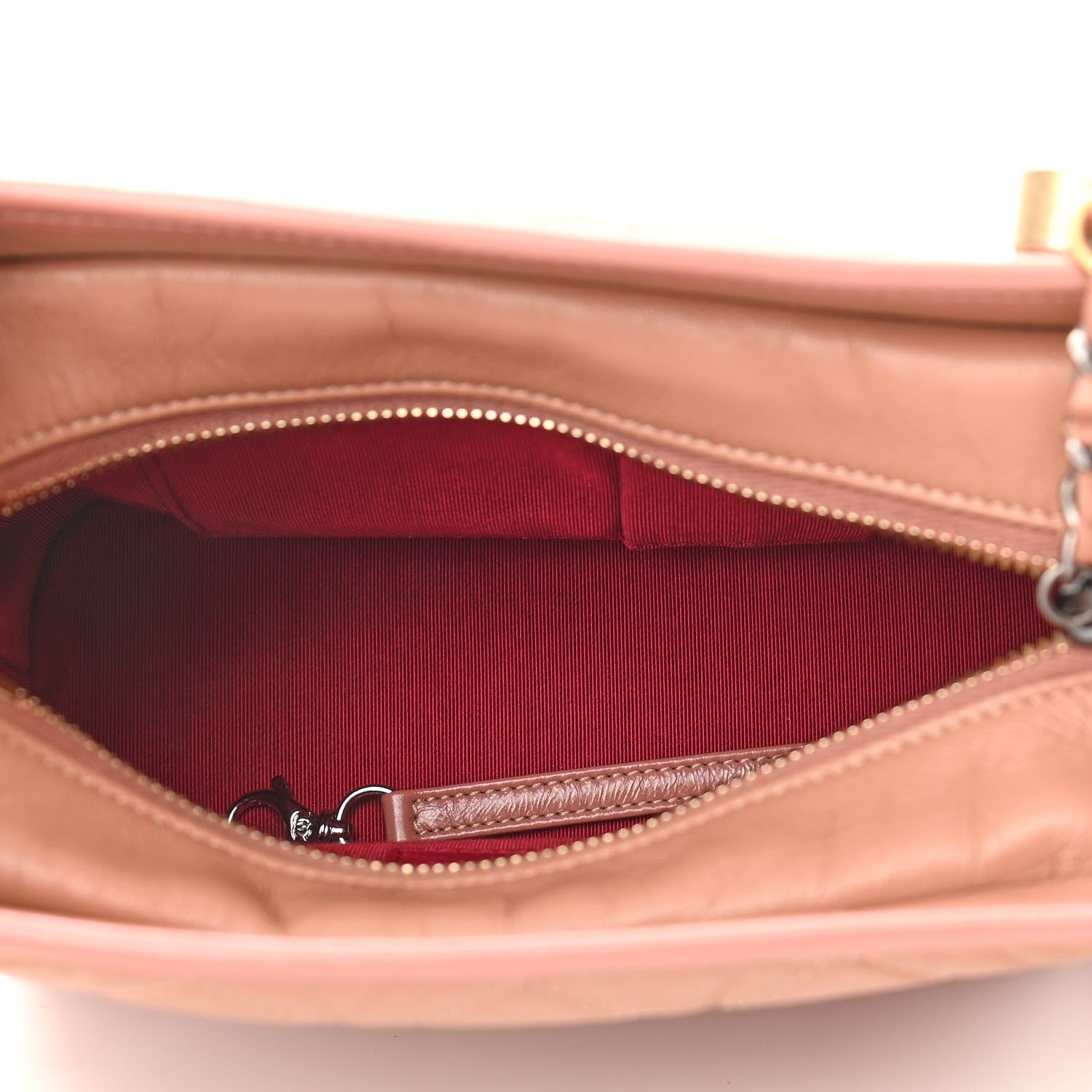 Chanel Aged Calfskin Quilted Small Gabrielle Hobo Pink 5 of 10