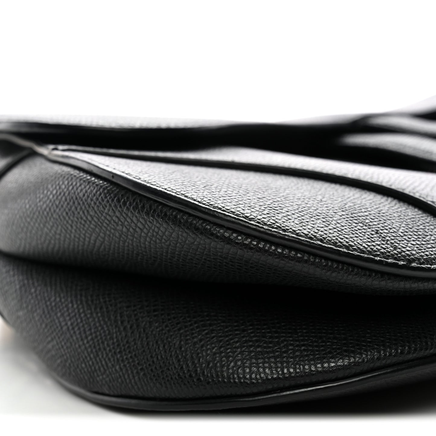 Grained Calfskin Saddle Bag Black