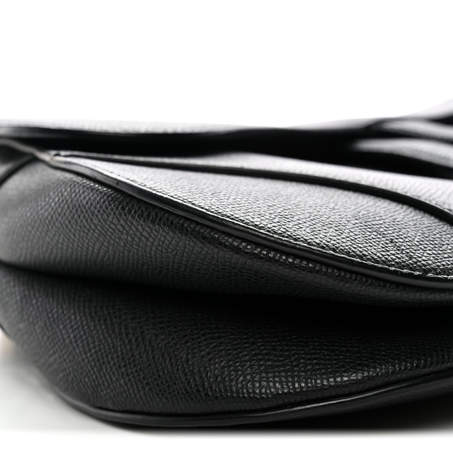 Christian Dior Grained Calfskin Saddle Bag Black 9 of 11