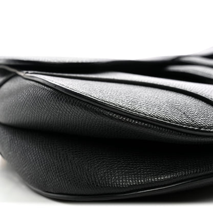 Christian Dior Grained Calfskin Saddle Bag Black 9 of 11