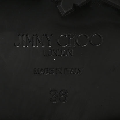 Jimmy Choo Grained Calfskin Crystal Embellished Cruz Combat Boots 36 Black 6 of 8