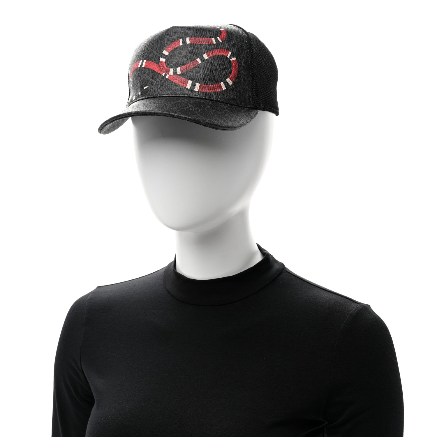 Gucci GG Supreme Monogram Kingsnake Print Baseball Hat M Black 2 of 13