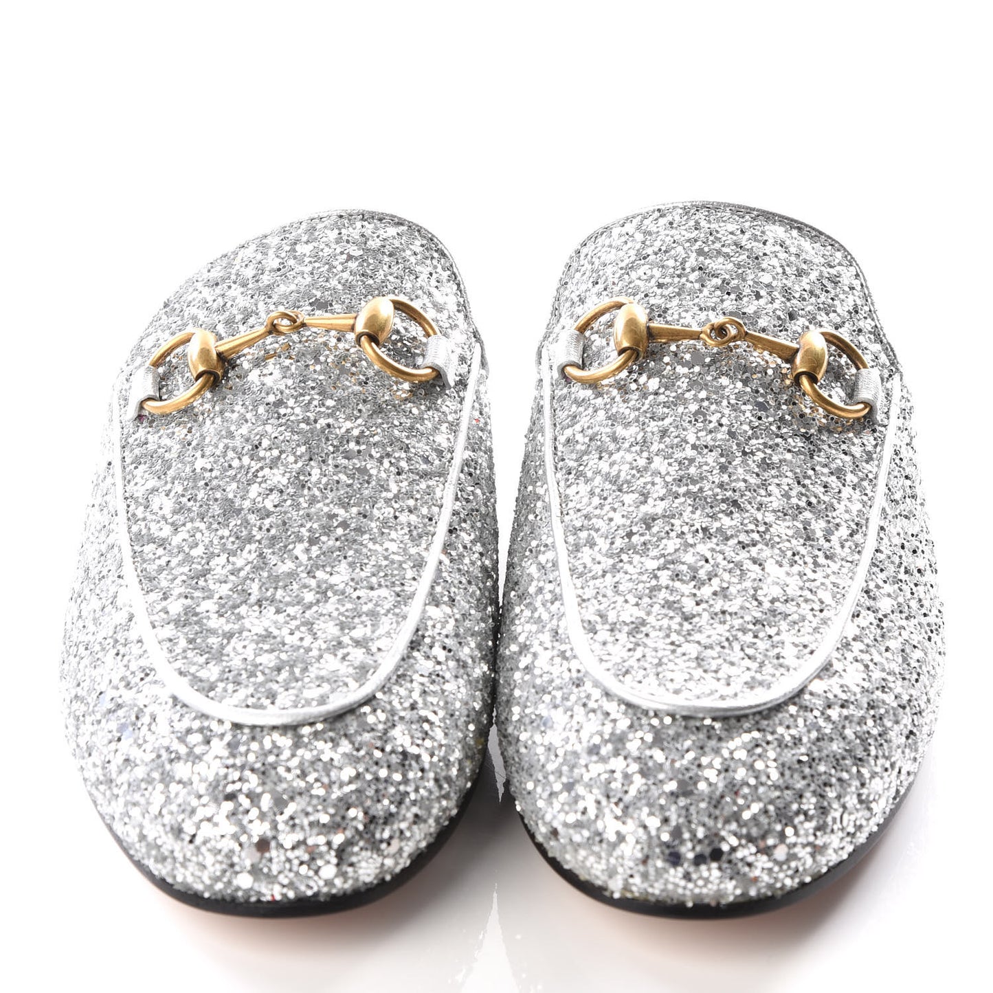 Glitter Womens Princetown Slippers 35 Silver