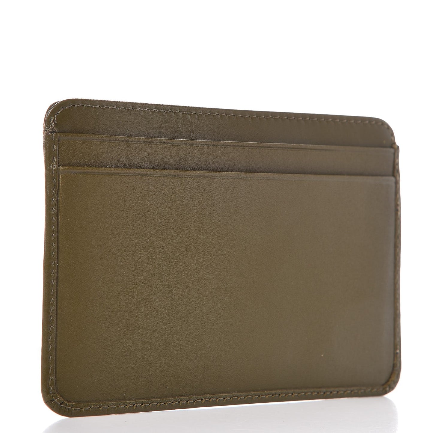 Calfskin Python Quilted Cambon Card Holder Khaki
