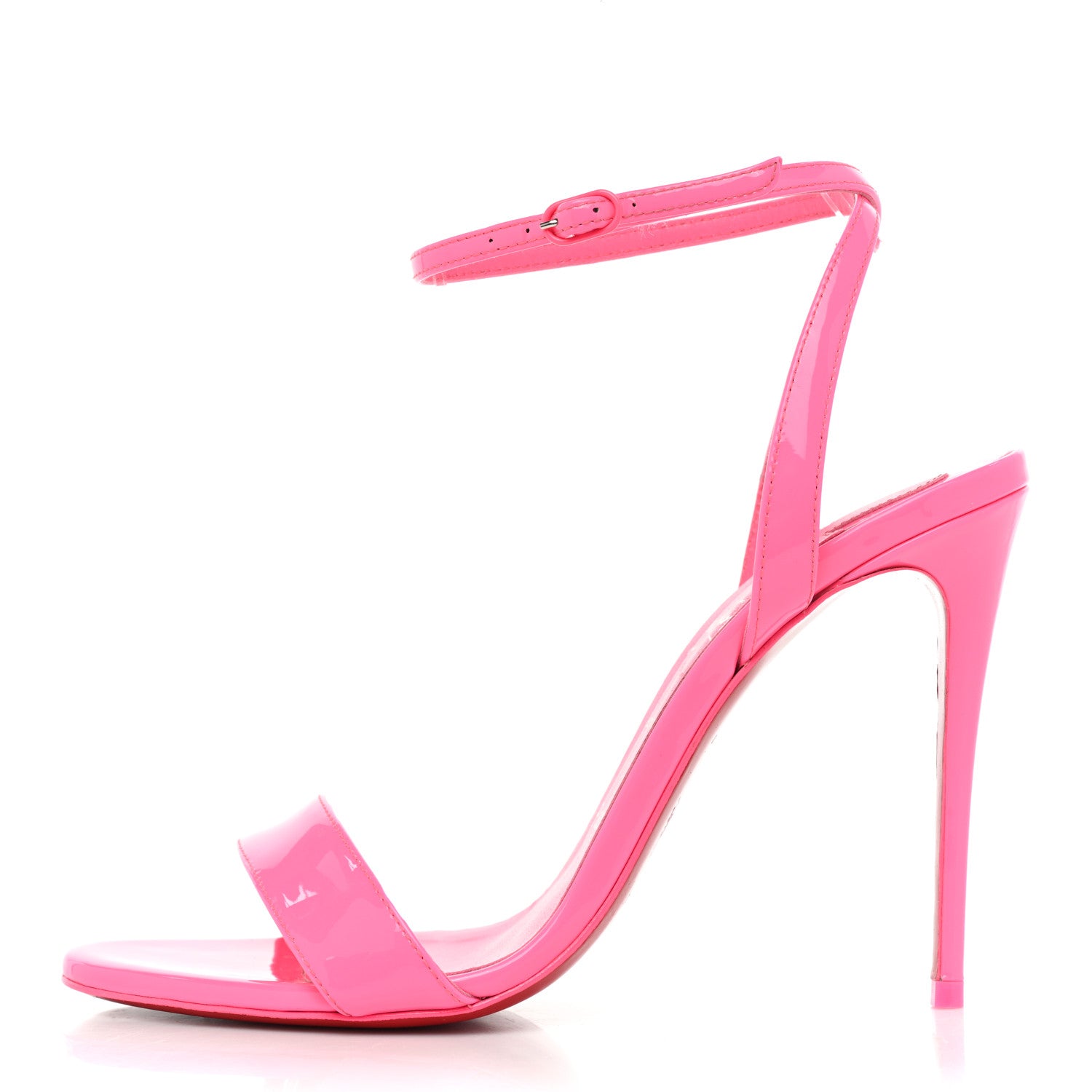 Christian Louboutin Patent Loubi Queen 100 Strap Sandals 37 Pink 1 of 12