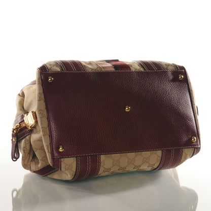 Gucci Monogram Aviatrix Medium Boston Ebony Bordeaux 4 of 8