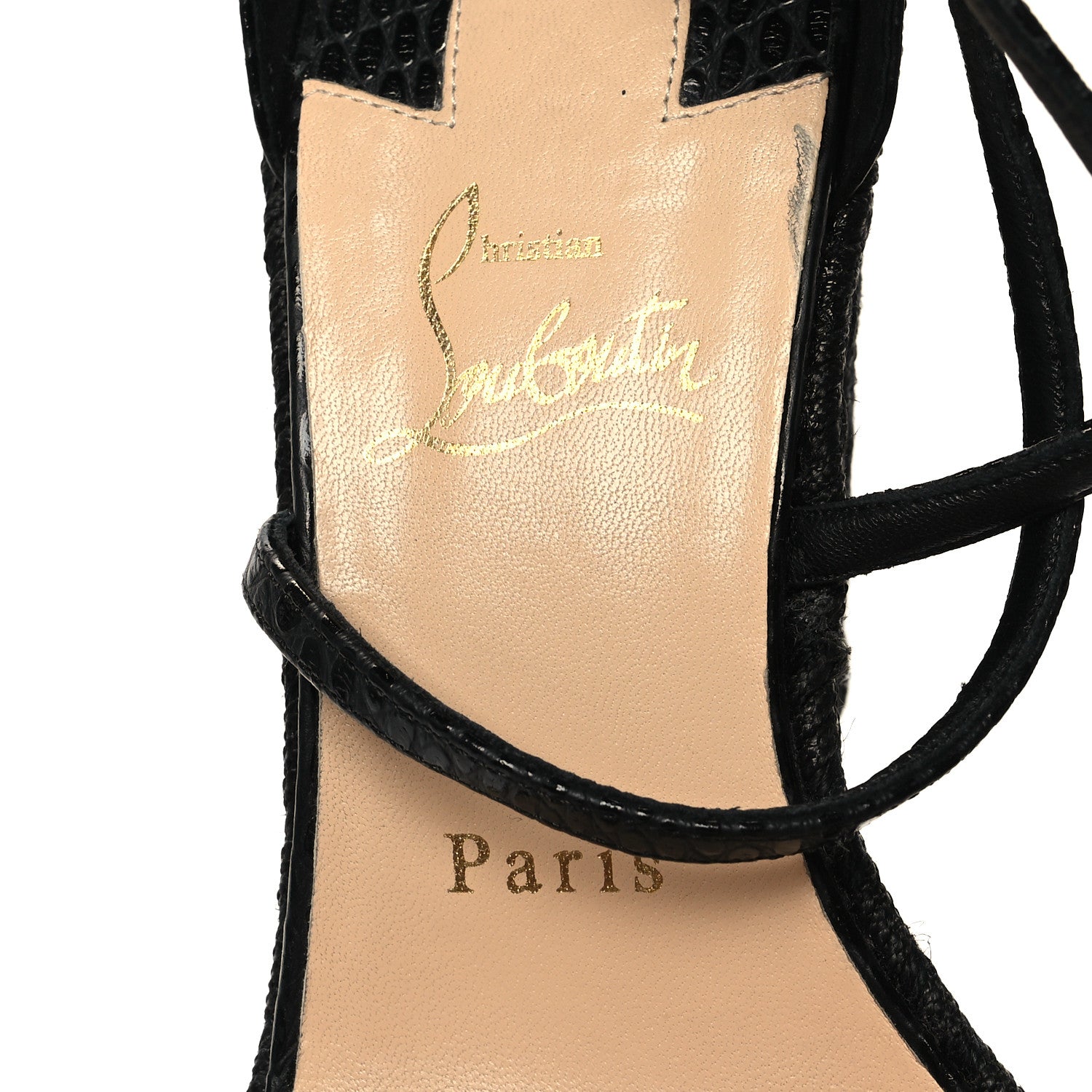 Christian Louboutin Cotton Braided Calfskin Bodrum 110 Wedge Sandals 38 Black 7 of 7