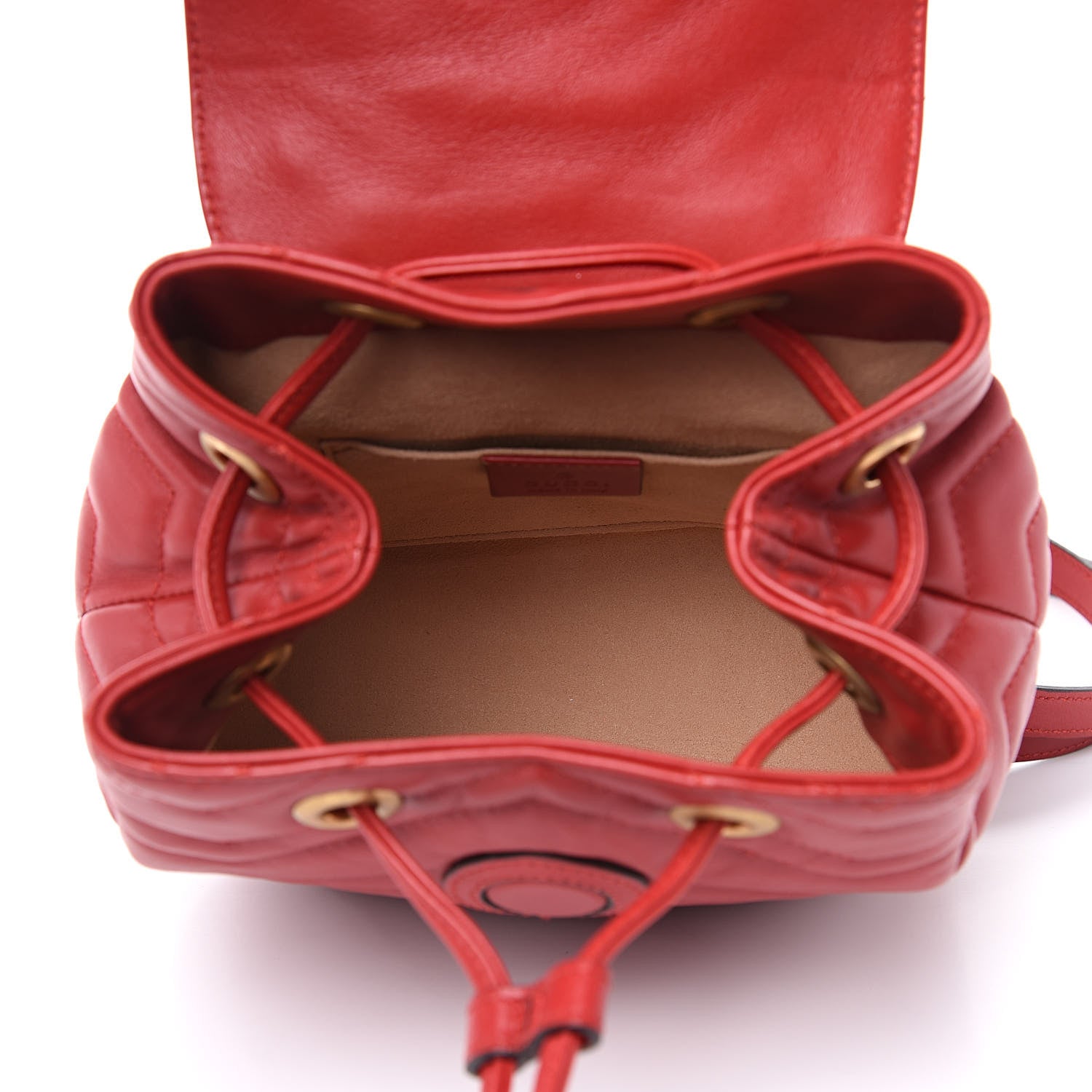 Gucci Calfskin Matelasse GG Marmont Flap Backpack Hibiscus Red 5 of 10