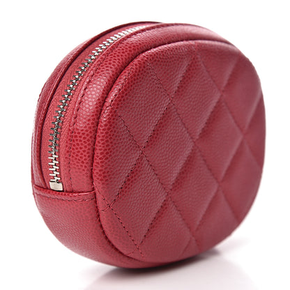 Chanel Caviar Quilted Zip Around Classic Coin Purse Dark Pink 3 of 8