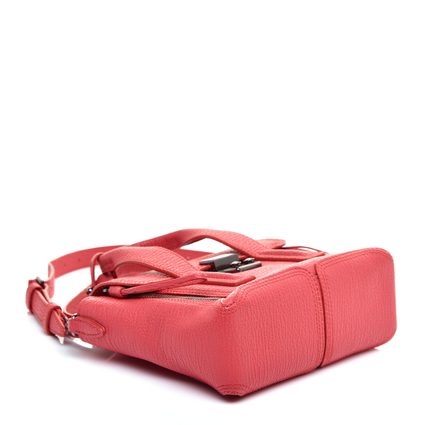 Textured Calfskin Mini Pashli Satchel Raspberry