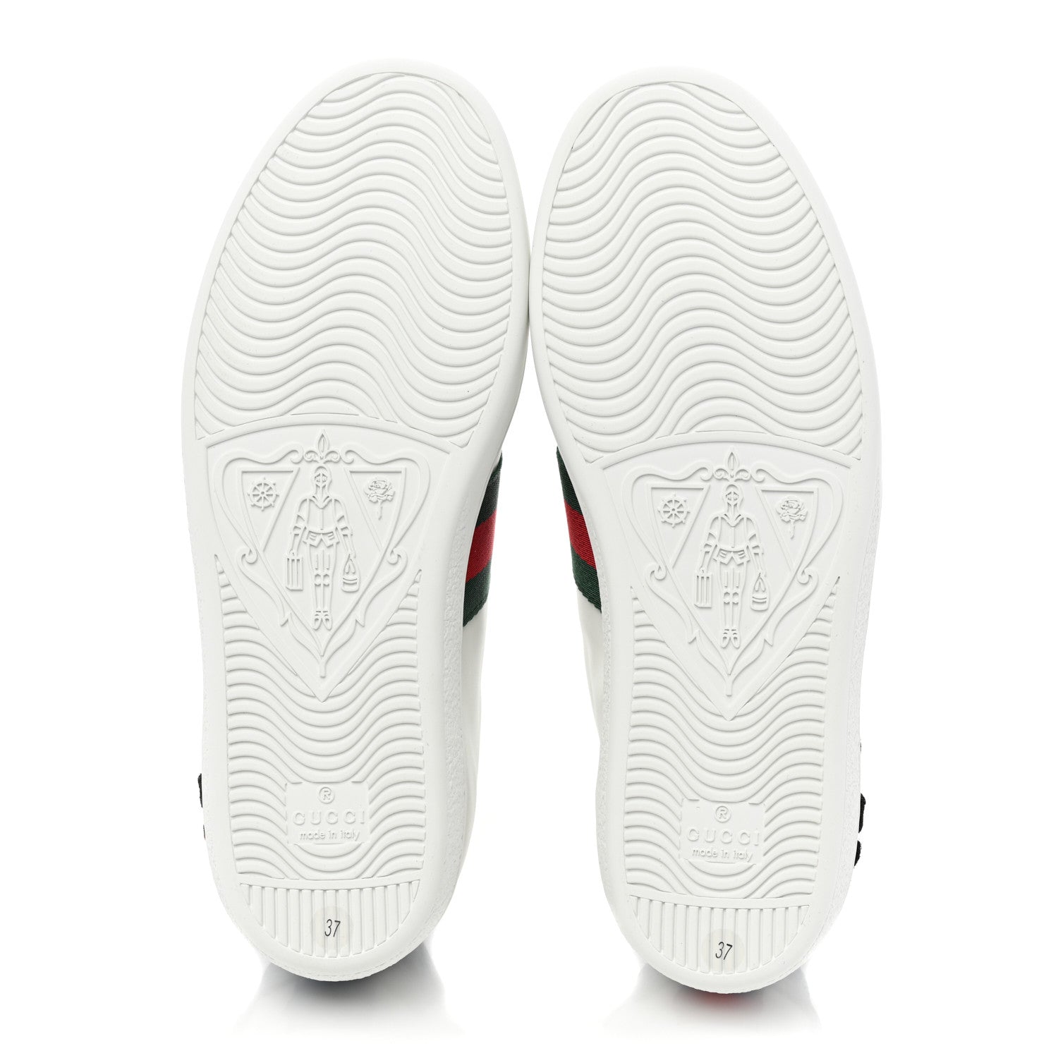 Gucci Calfskin Web Floral Embroidered Womens Ace Sneakers 37 White 6 of 10