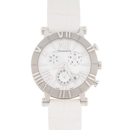 Tiffany Stainless Steel Alligator 36mm Atlas Chronograph Quartz Watch 1 of 9