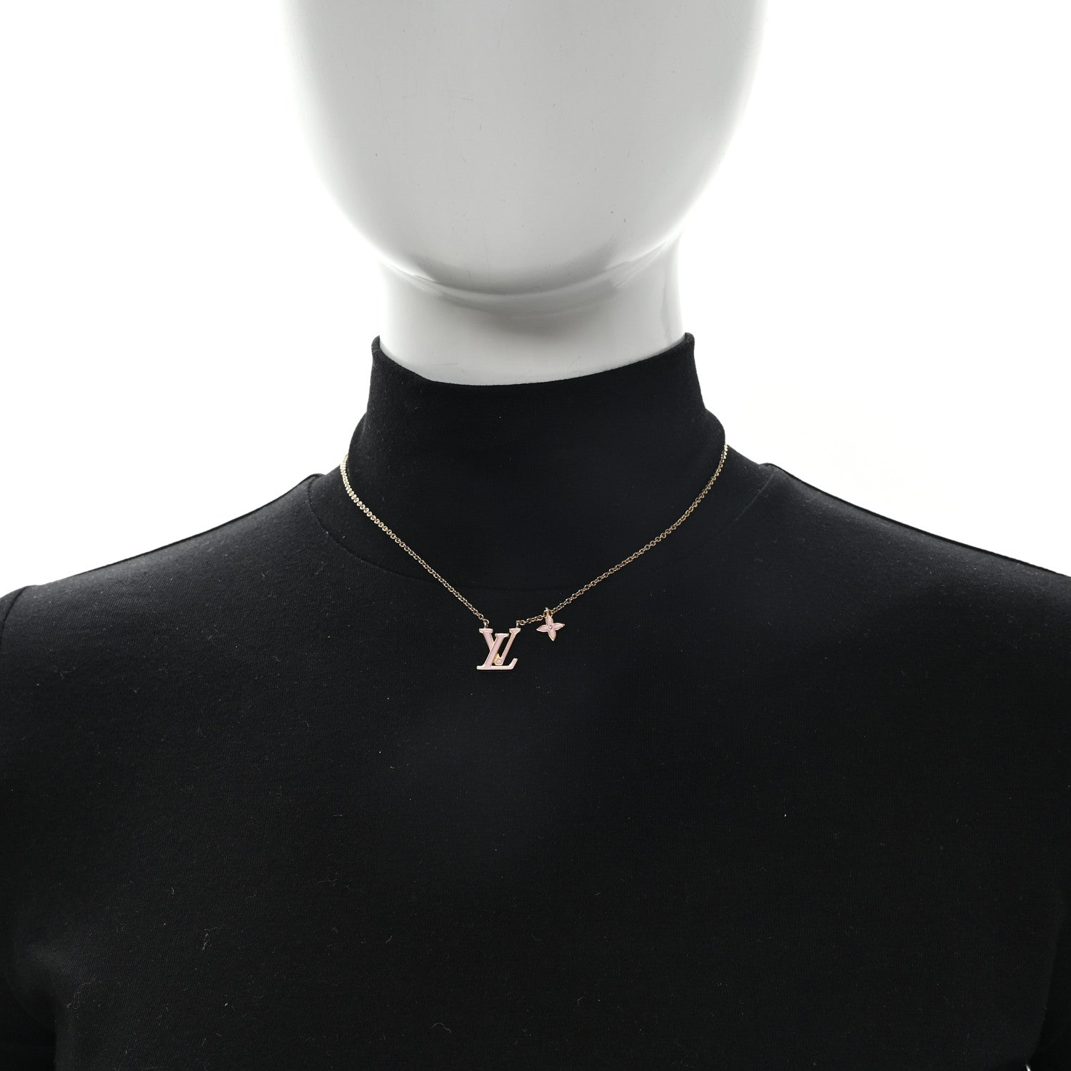 Louis Vuitton Enamel LV Iconic Necklace Gold Pink 1924656