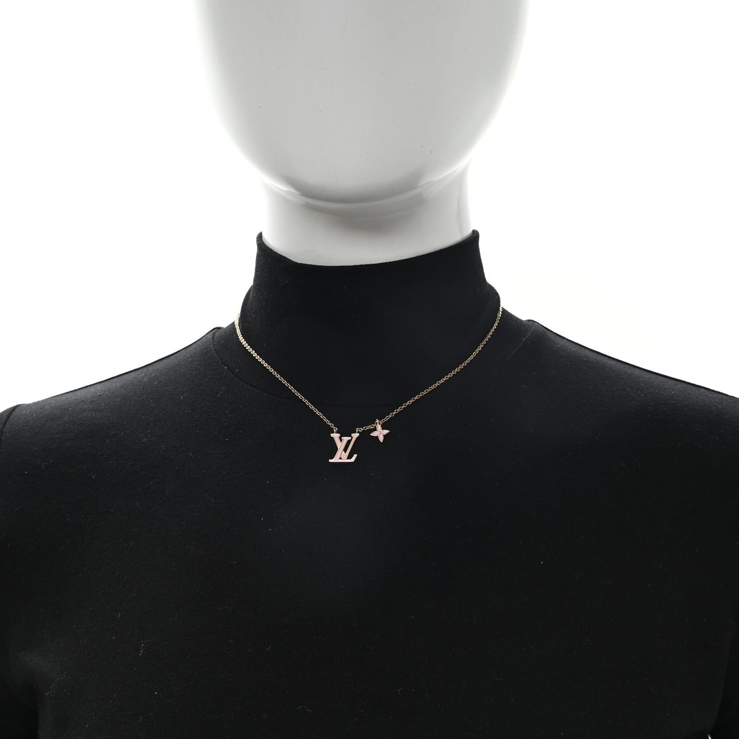 Enamel LV Iconic Necklace Gold Pink