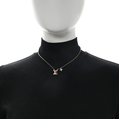 Louis Vuitton Enamel LV Iconic Necklace Gold Pink 2 of 5