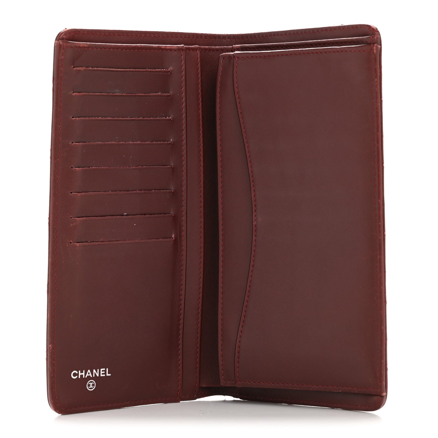 Caviar Quilted Yen Wallet Dark Red