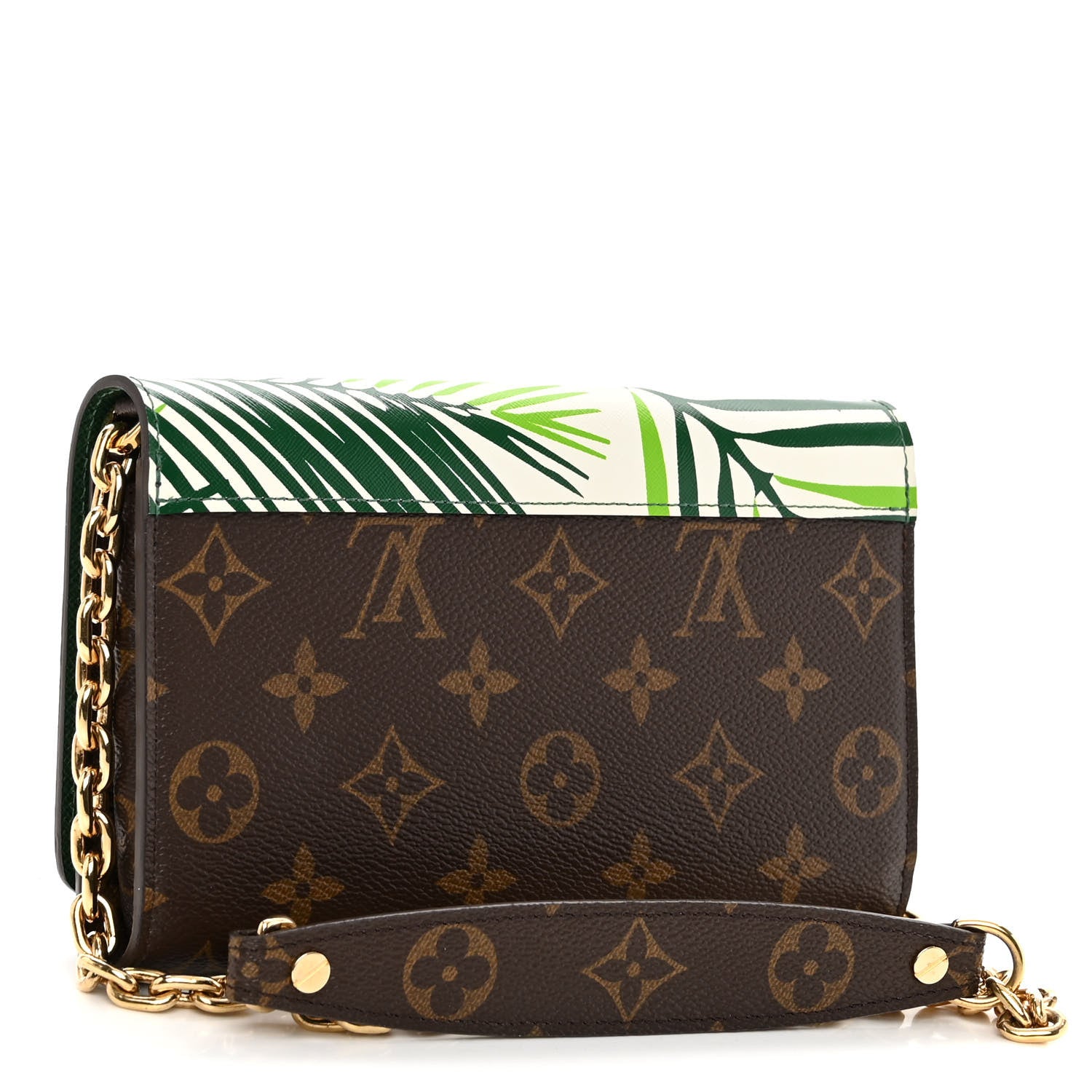Louis Vuitton Monogram Palm Twist Chain Wallet Vert White 3 of 11