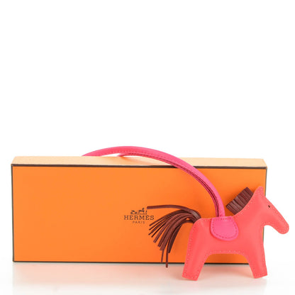 Hermes Milo Lambskin Grigri Rodeo Bag Charm PM Rose Jaipur Shocking Rouge H 4 of 4