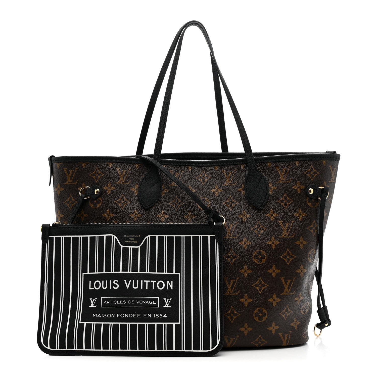 Louis Vuitton Monogram Calfskin Neo Neverfull Inside Out MM Black