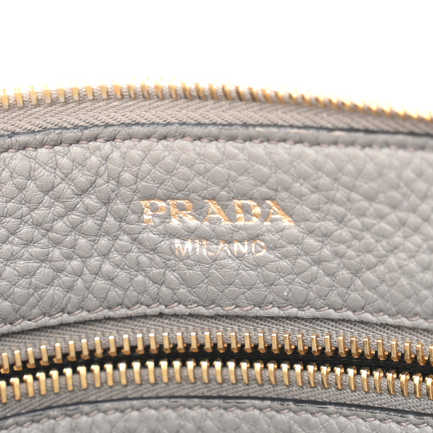 Prada Vitello Phenix Zippered Shoulder Bag Marmo 6 of 12