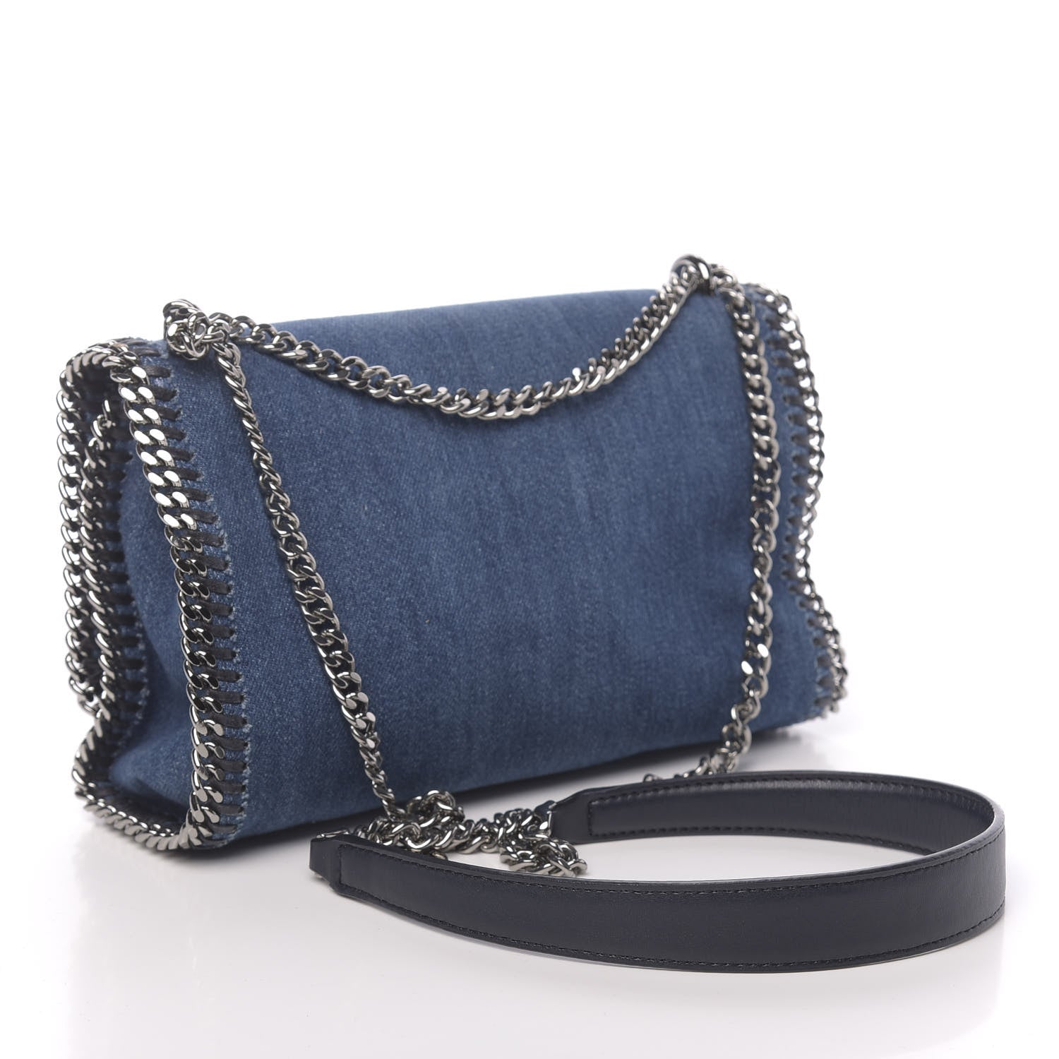 Stella McCartney Eco Denim Embroidered Falabella Crossbody Cerulean 3 of 10